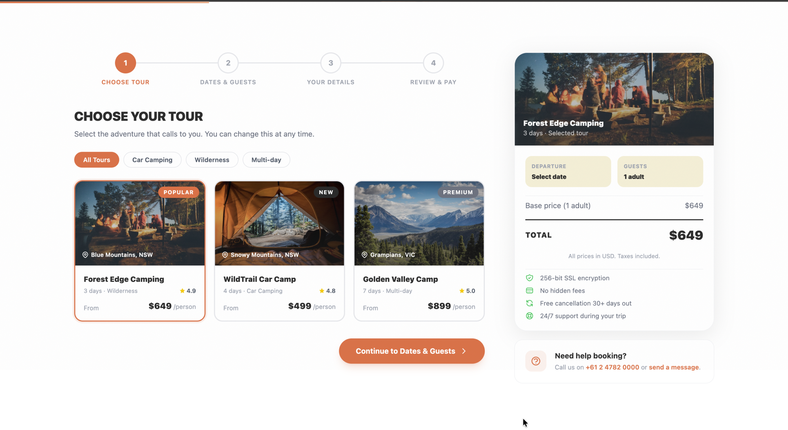 Tour business website